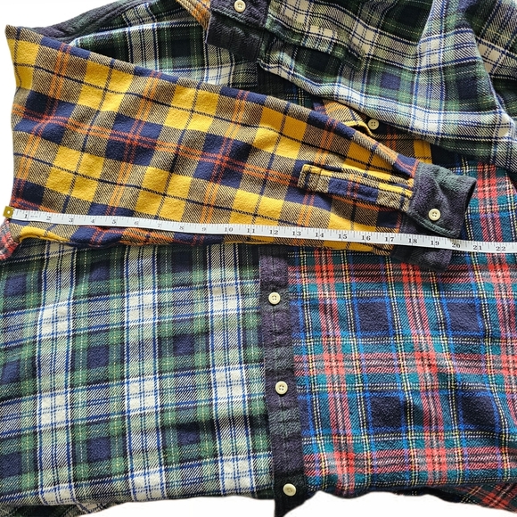 American Eagle Outfitters Men's Collared Plaid Shirt - Red, Green, Yellow, Blue - Picture 14 of 14